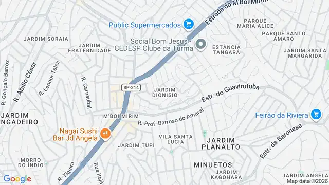 Mapa do bairro Jardim Dionisio, Sao Paulo - SP