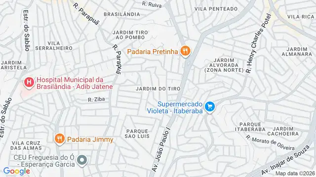 Mapa do bairro Jardim do Tiro, Sao Paulo - SP
