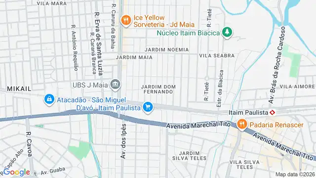 Mapa do bairro Jardim Dom Fernando, Sao Paulo - SP