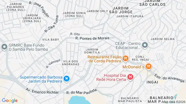 Mapa do bairro Jardim Domitila, Sao Paulo - SP