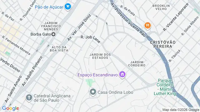 Mapa do bairro Jardim dos Estados, Sao Paulo - SP