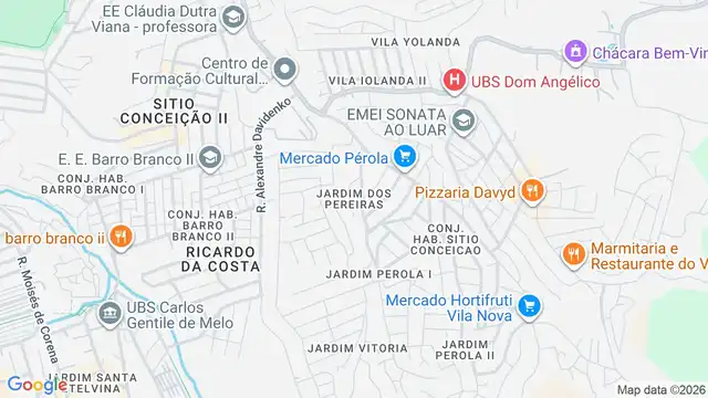 Mapa do bairro Jardim dos Pereiras, Sao Paulo - SP