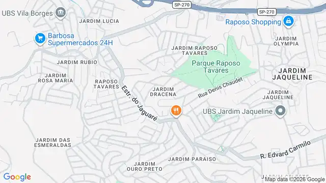 Mapa do bairro Jardim Dracena, Sao Paulo - SP