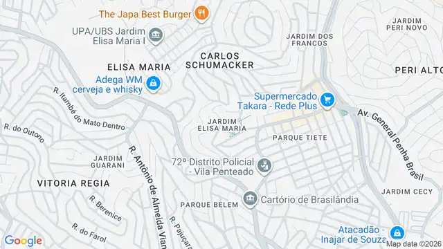 Mapa do bairro Jardim Elisa Maria, Sao Paulo - SP