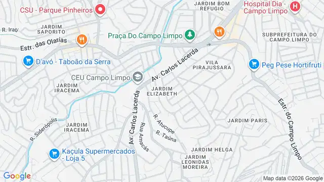 Mapa do bairro Jardim Elizabeth, Sao Paulo - SP