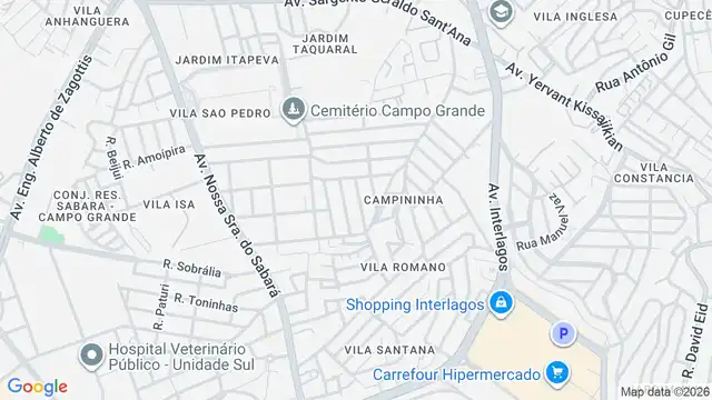 Mapa do bairro Jardim Ernestina, Sao Paulo - SP