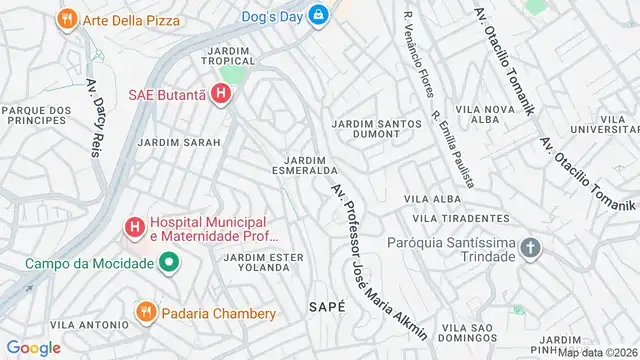 Mapa do bairro Jardim Esmeralda, Sao Paulo - SP