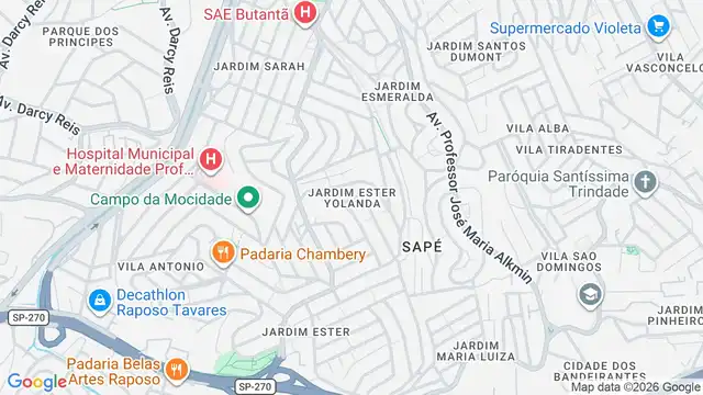 Mapa do bairro Jardim Ester Yolanda, Sao Paulo - SP