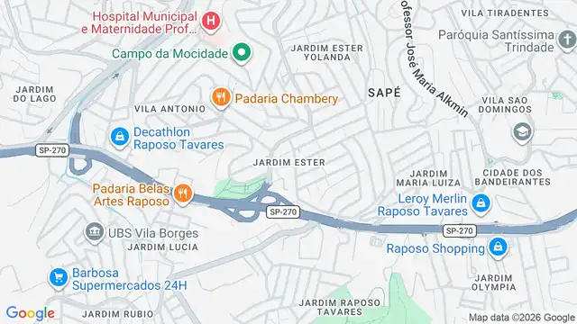 Mapa do bairro Jardim Ester, Sao Paulo - SP