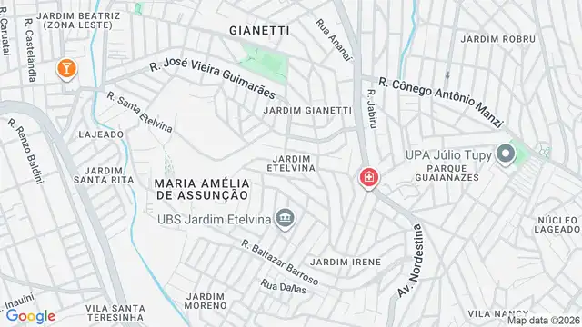 Mapa do bairro Jardim Etelvina, Sao Paulo - SP