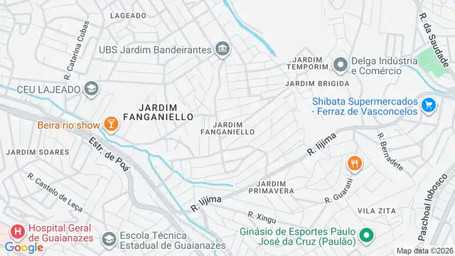 Mapa do bairro Jardim Fanganiello, Sao Paulo - SP
