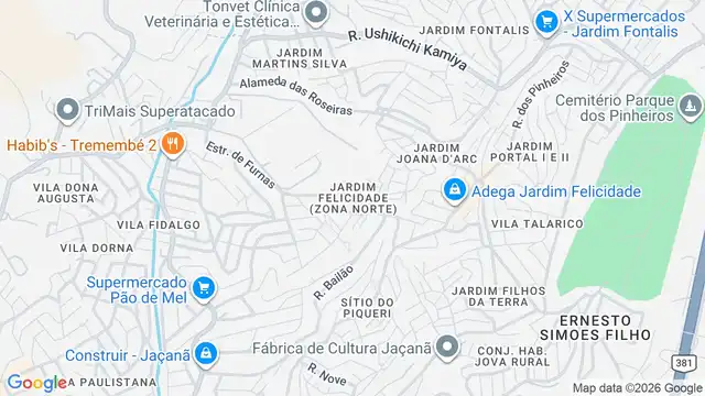 Mapa do bairro Jardim Felicidade (Zona Norte), Sao Paulo - SP