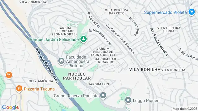 Mapa do bairro Jardim Felicidade (Zona Oeste), Sao Paulo - SP