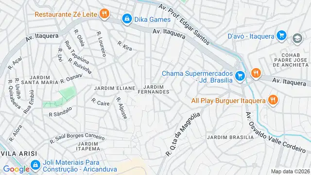Mapa do bairro Jardim Fernandes, Sao Paulo - SP