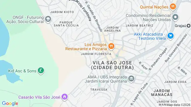 Mapa do bairro Jardim Floresta, Sao Paulo - SP