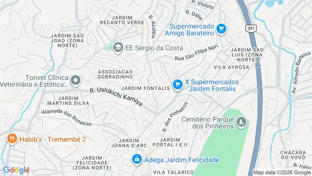 Mapa do bairro Jardim Fontalis, Sao Paulo - SP