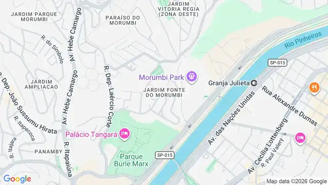 Mapa do bairro Jardim Fonte do Morumbi, Sao Paulo - SP
