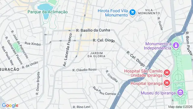 Mapa do bairro Jardim Gloria, Sao Paulo - SP