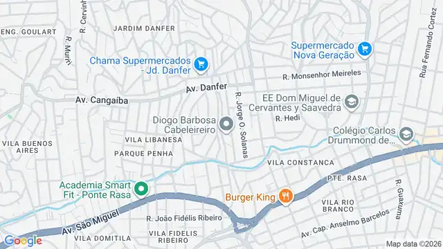 Mapa do bairro Jardim Gonzaga, Sao Paulo - SP