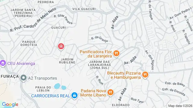 Mapa do bairro Jardim Guacuri, Sao Paulo - SP
