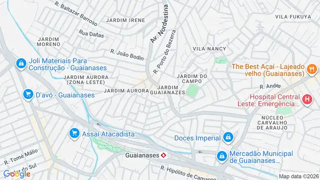 Mapa do bairro Jardim Guaianazes, Sao Paulo - SP