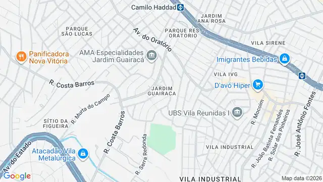 Mapa do bairro Jardim Guairaca, Sao Paulo - SP
