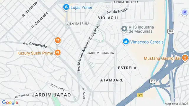 Mapa do bairro Jardim Guanca, Sao Paulo - SP