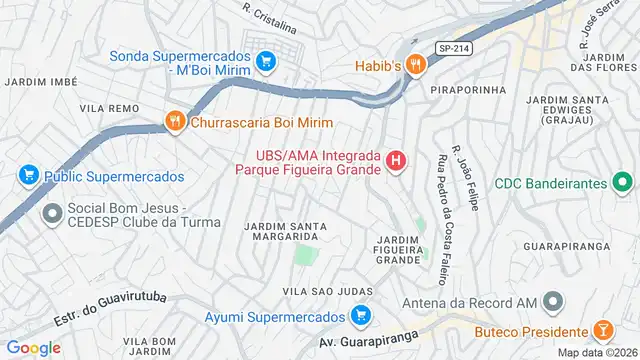 Mapa do bairro Jardim Gustavo, Sao Paulo - SP