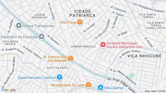 Mapa do bairro Jardim Hercilia, Sao Paulo - SP