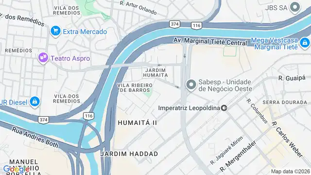 Mapa do bairro Jardim Humaitá, Sao Paulo - SP