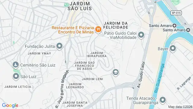 Mapa do bairro Jardim Ibirapuera, Sao Paulo - SP