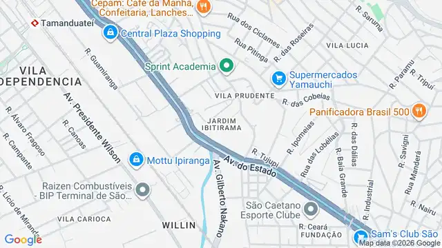 Mapa do bairro Jardim Ibitirama, Sao Paulo - SP