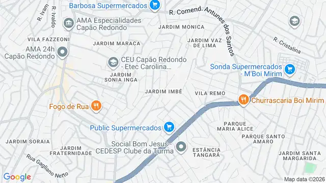Mapa do bairro Jardim Imbé, Sao Paulo - SP