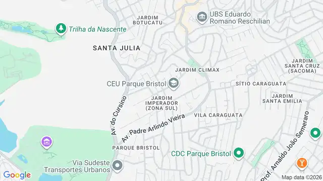 Mapa do bairro Jardim Imperador (Zona Sul), Sao Paulo - SP