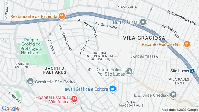 Mapa do bairro Jardim Independência (São Paulo), Sao Paulo - SP