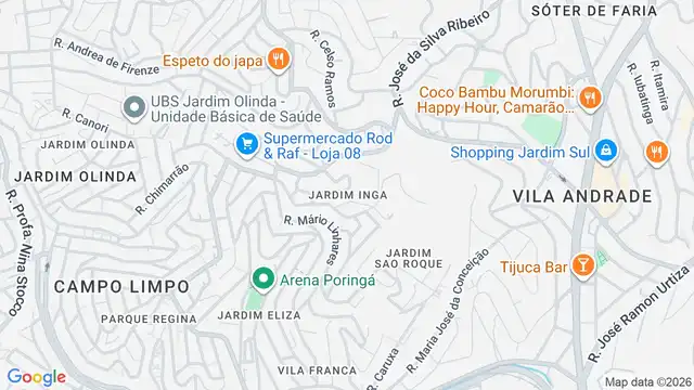 Mapa do bairro Jardim Inga, Sao Paulo - SP