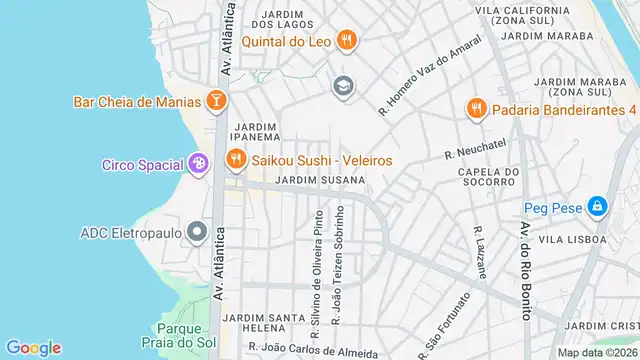 Mapa do bairro Jardim Ipanema (Zona Sul), Sao Paulo - SP