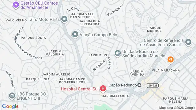 Mapa do bairro Jardim Ipe, Sao Paulo - SP