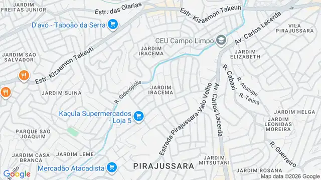 Mapa do bairro Jardim Iracema, Sao Paulo - SP