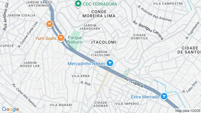 Mapa do bairro Jardim Itacolomi, Sao Paulo - SP