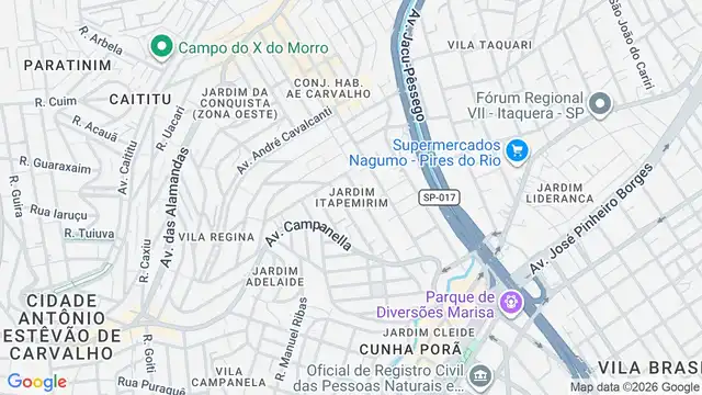 Mapa do bairro Jardim Itapemirim, Sao Paulo - SP