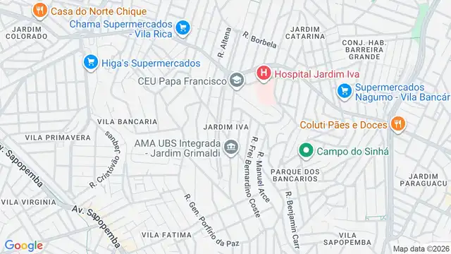 Mapa do bairro Jardim Iva, Sao Paulo - SP