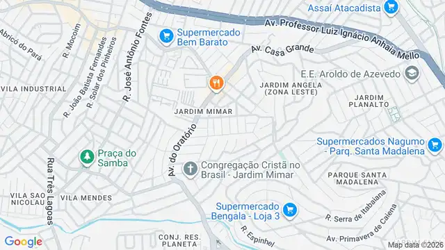 Mapa do bairro Jardim Ivone, Sao Paulo - SP