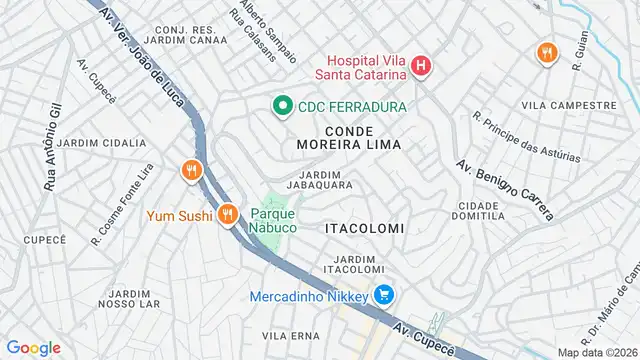 Mapa do bairro Jardim Jabaquara, Sao Paulo - SP