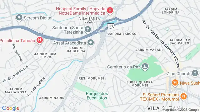 Mapa do bairro Jardim Jamaica, Sao Paulo - SP