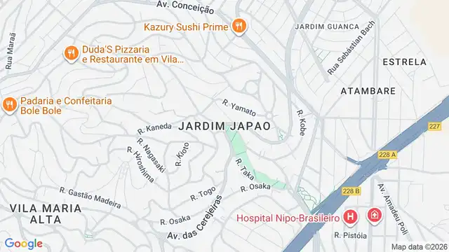 Mapa do bairro Jardim Japão, Sao Paulo - SP