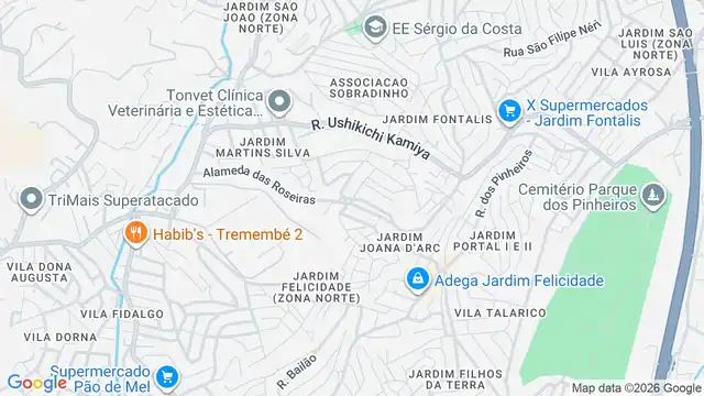 Mapa do bairro Jardim Joana D'arc, Sao Paulo - SP