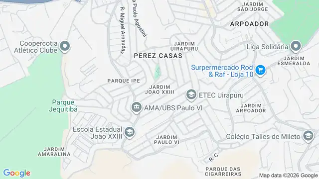 Mapa do bairro Jardim Joao XXIII, Sao Paulo - SP