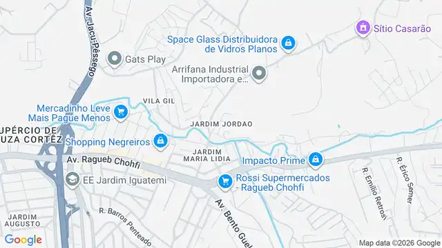 Mapa do bairro Jardim Jordao, Sao Paulo - SP