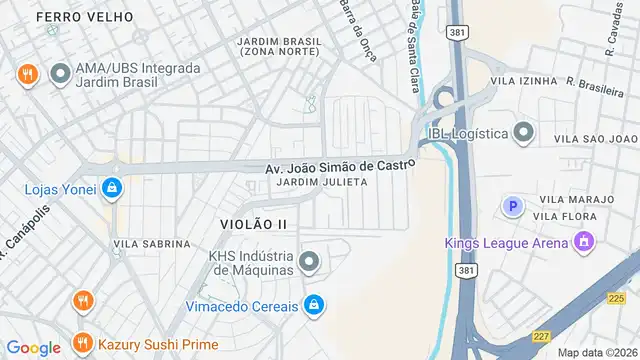 Mapa do bairro Jardim Julieta, Sao Paulo - SP